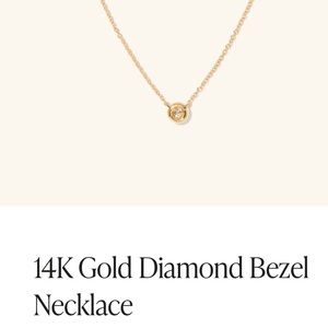 Quince 14k solid gold diamond bezel necklace